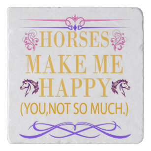 Yellow Horses Make Me Happy But You Not So Much    Trivet