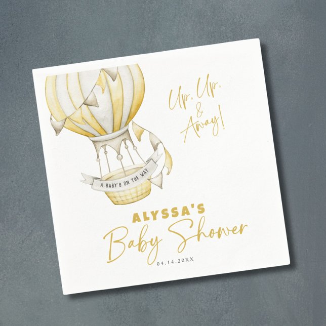 Yellow Hot Air Balloon Baby Shower Napkins (Creator Uploaded)