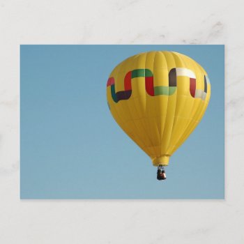 Yellow Hot Air Balloon Vintage Postcard by Conceptitude at Zazzle