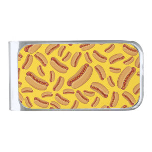 Yellow hotdogs silver finish money clip