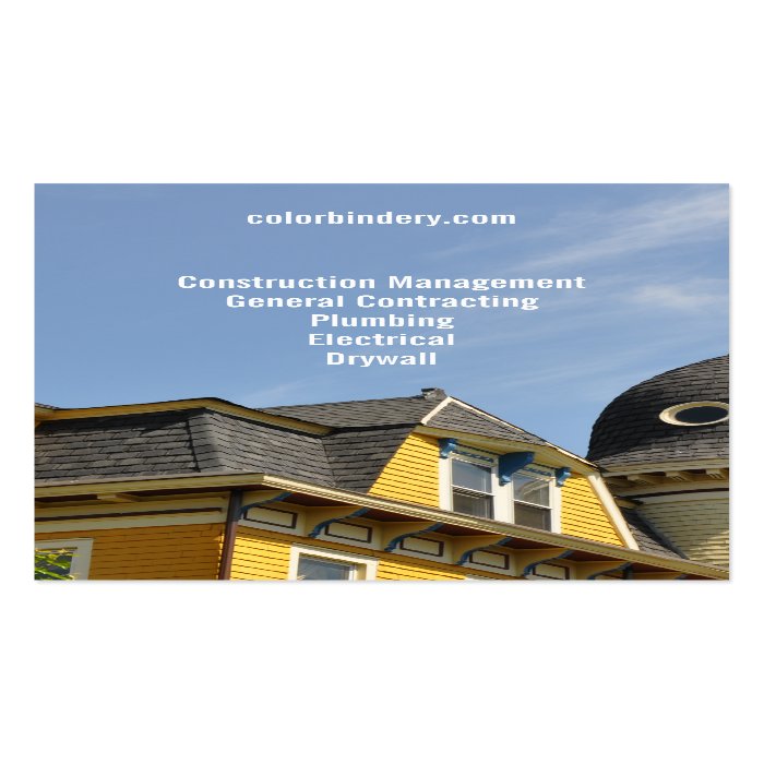 Yellow House Blue Sky Contractor Business Card