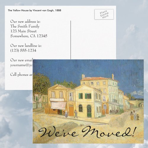 Yellow House by Vincent van Gogh Change of Address Announcement Postcard