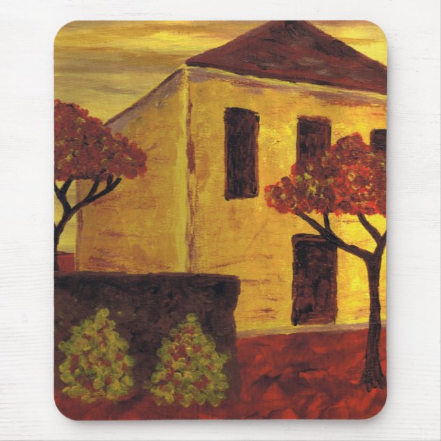 Yellow House Mouse Pad (Front)