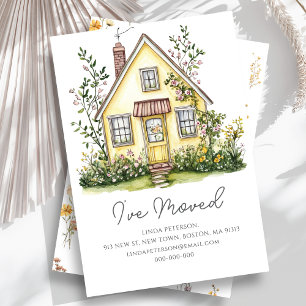 Yellow House Wildflower New Home Address Announcement