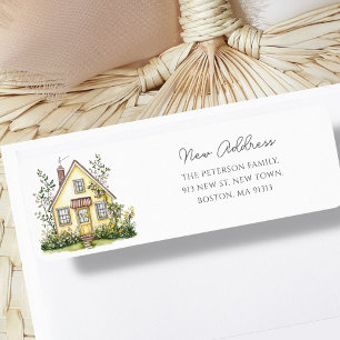  Yellow House Wildflower   New Home Address  Label