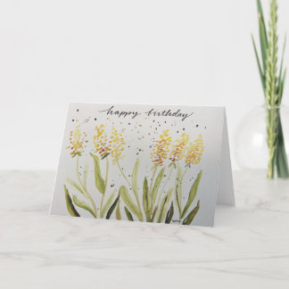 Yellow Hyacinths Birthday Card