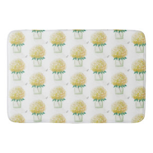 Yellow Hydrangea Bath Mat