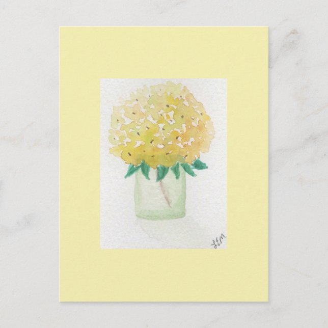Yellow Hydrangea Postcard (Front)