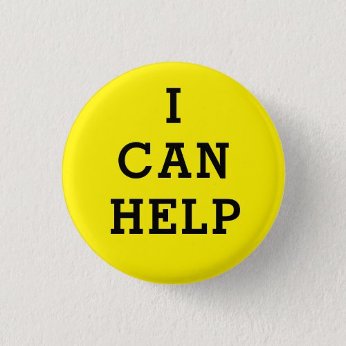 Yellow I Can Help Volunteer Button