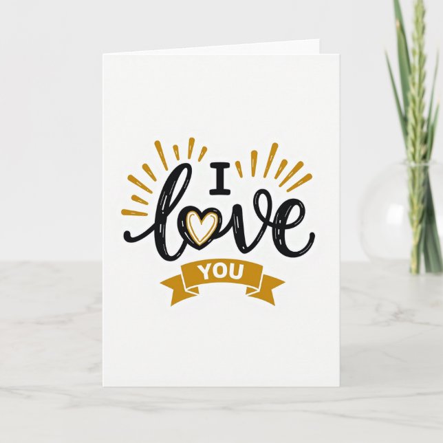Yellow I Love You Card (Front)
