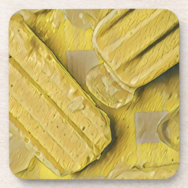 Yellow ice cream cone popsicle beverage coaster (Front)