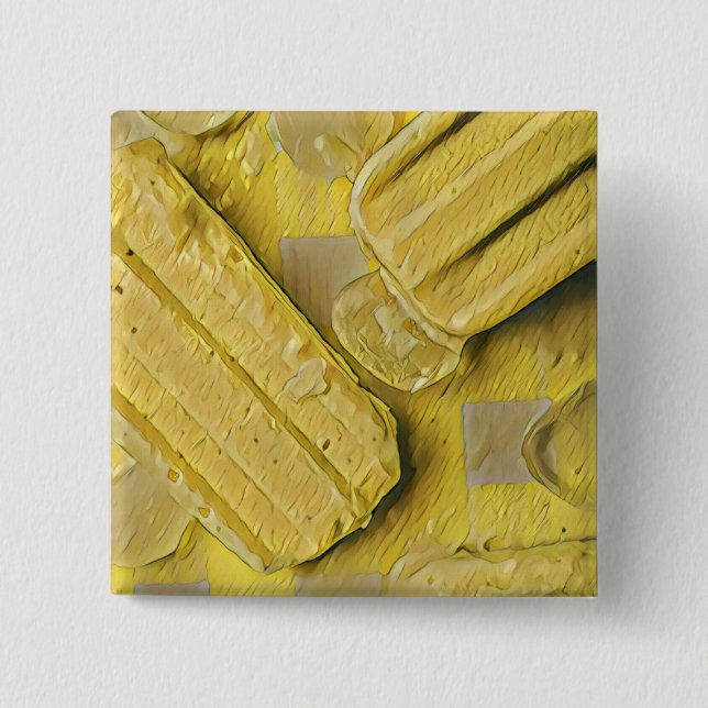 Yellow ice cream cone popsicle button (Front)