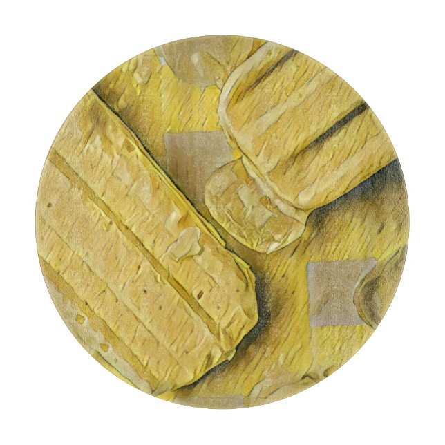 Yellow ice cream cone popsicle cutting board (Front)