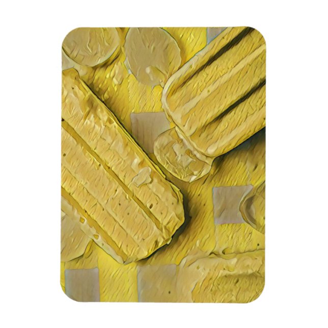Yellow ice cream cone popsicle magnet (Vertical)
