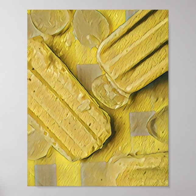 Yellow ice cream cone popsicle poster (Front)