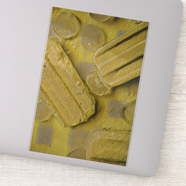 Yellow ice cream cone popsicle sticker (Detail)