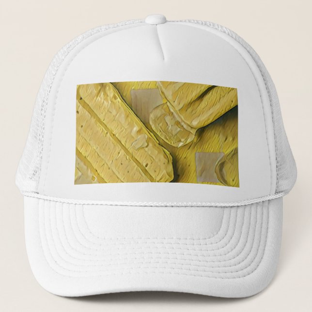 Yellow ice cream cone popsicle trucker hat (Front)