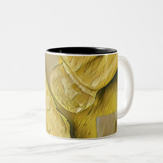 Yellow ice cream cone popsicle Two-Tone coffee mug (Front Right)