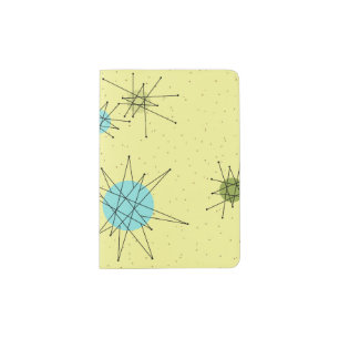 Yellow Iconic Atomic Starbursts Passport Holder