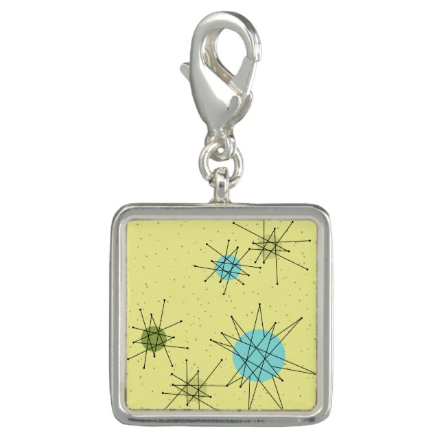 Yellow Iconic Atomic Starbursts Pattern Charm Brac (Front)