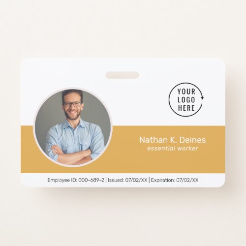 Yellow ID  Employee Photo ID Company Security Badge