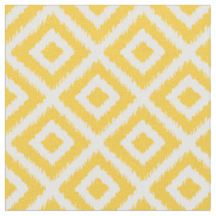 Yellow Ikat Diamonds Fabric