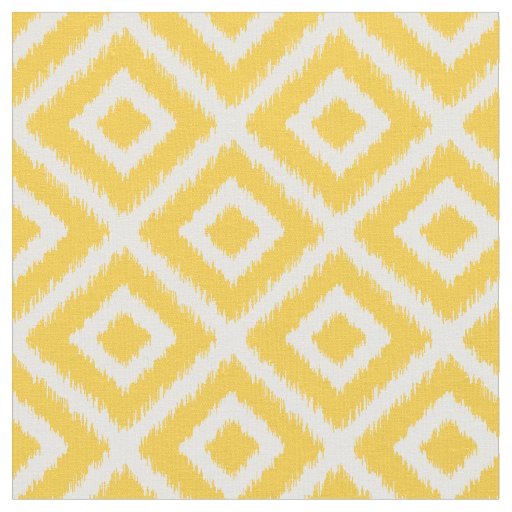 Yellow Ikat Diamonds Fabric