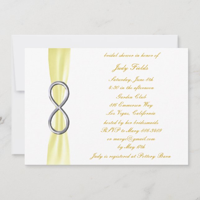 Yellow Infinity Bridal Shower Invitation (Front)