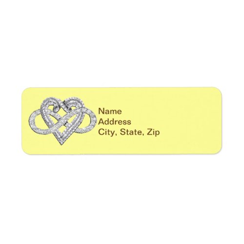Yellow Infinity Heart Address Labels