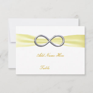 Yellow Infinity Wedding Table Place Card