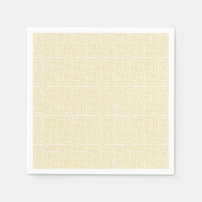 Yellow ink roller stripes on white napkins (Front)