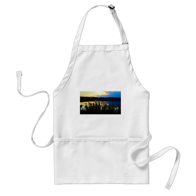 Yellow Iris at Lake Arrowhead shore Adult Apron (Front)