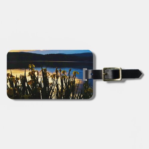 Yellow Iris at Lake Arrowhead shore Luggage Tag