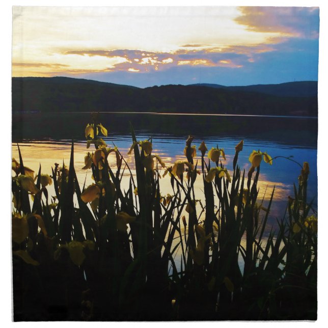 Yellow Iris at Lake Arrowhead shore Napkin (Front)