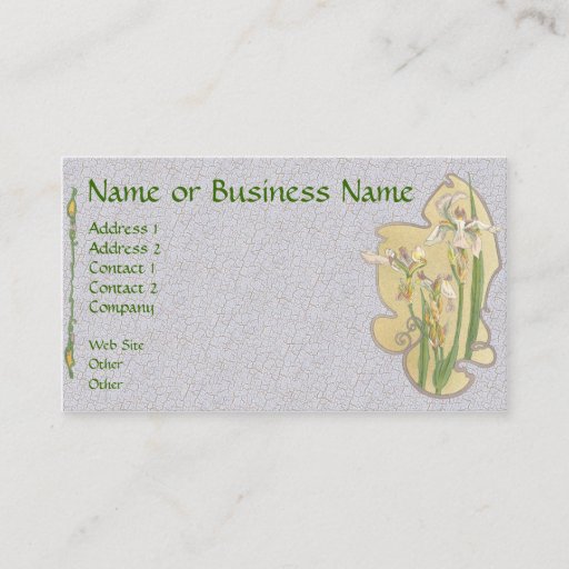 Customizable Yellow Iris Floral Business Profile Card Business Card