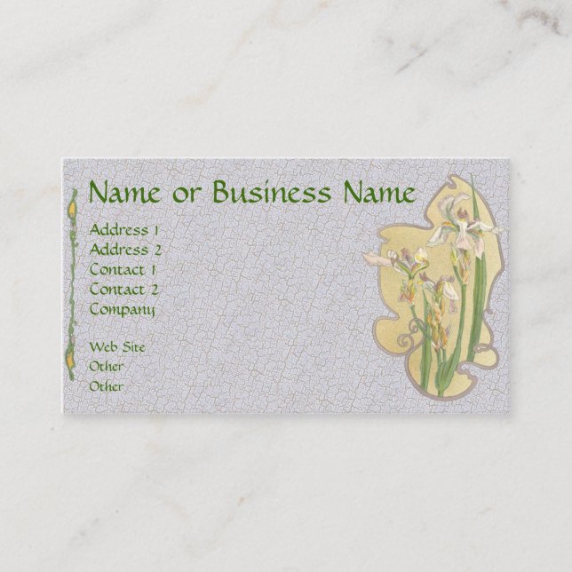 Yellow Iris Floral Business Profile Card (Front)