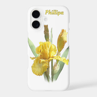 Yellow Iris Flower Botanical Art Personalized iPhone 17 Case