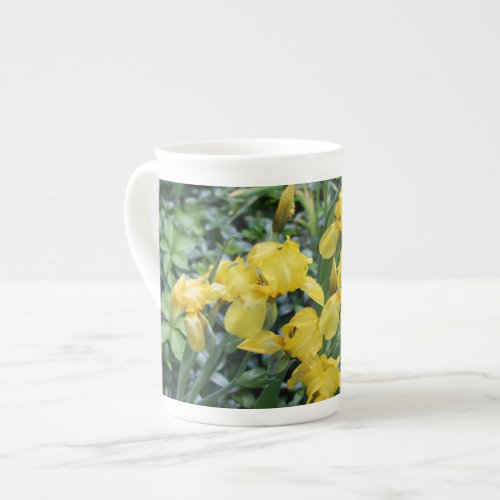 Yellow Iris Garden Bone China Mug