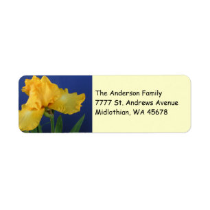Yellow Iris Return Address Label