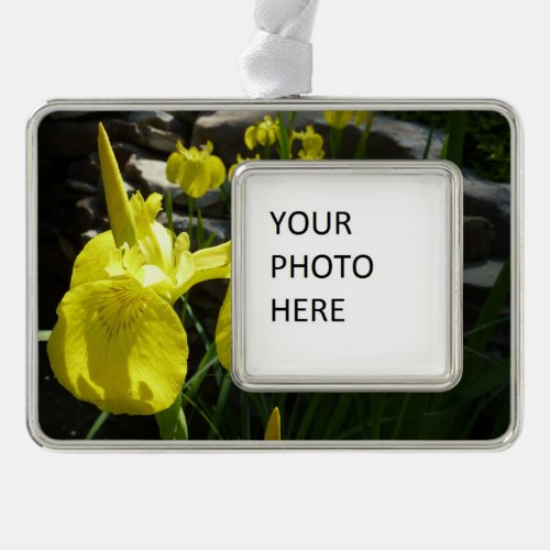 Yellow Irises Bright Spring Floral Christmas Ornament