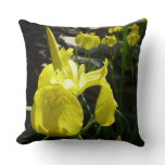 Yellow Irises Bright Spring Floral Throw Pillow