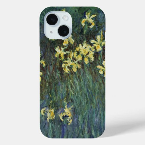 Yellow Irises by Claude Monet Vintage Fine Art iPhone 15 Case