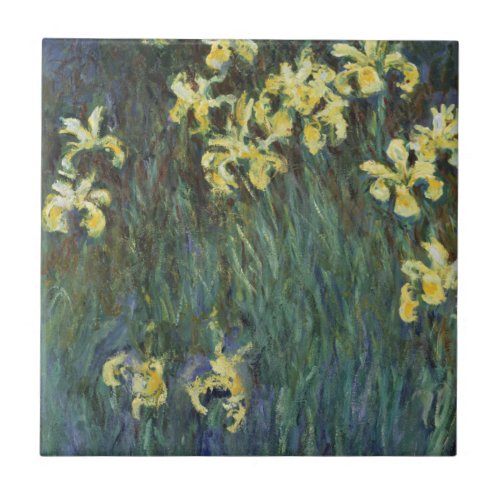 Yellow Irises by Claude Monet Vintage Fine Art Ceramic Tile