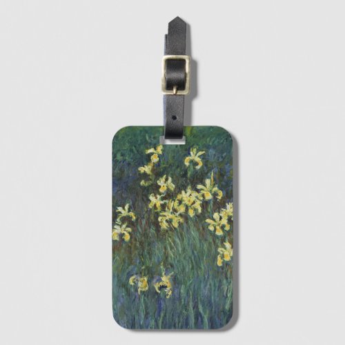 Yellow Irises by Claude Monet Vintage Fine Art Luggage Tag