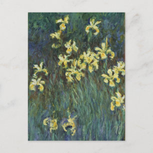 Yellow Irises by Claude Monet, Vintage Fine Art Postcard