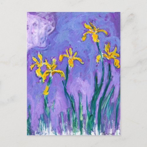 Yellow Irises with Pink Cloud  Claude Monet  Postcard