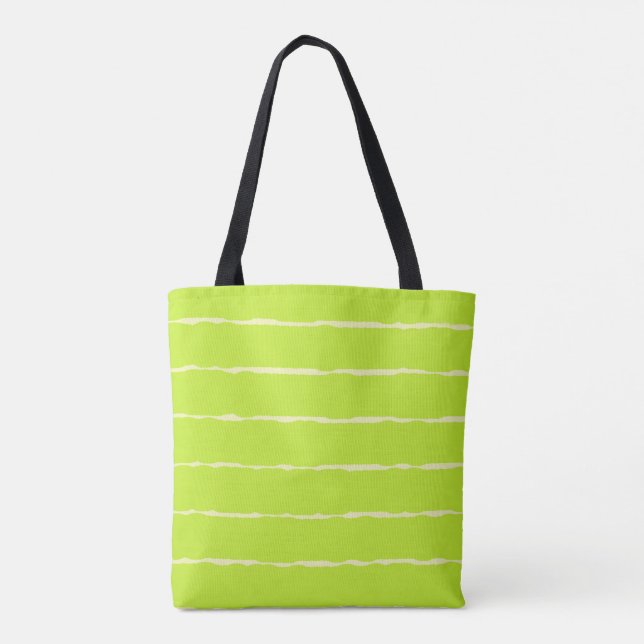 Yellow Irregular Stripes Tote Bag (Back)