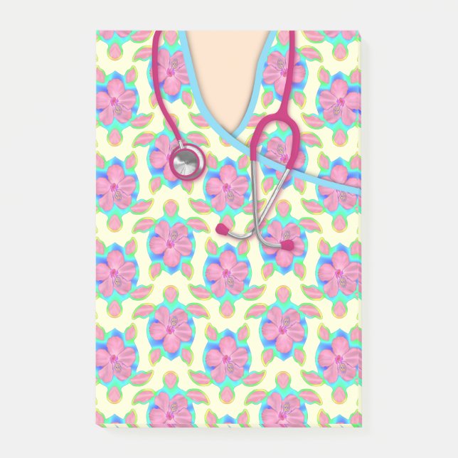 Yellow Island Turtles Medical Scrubs Post-it Notes (Front)