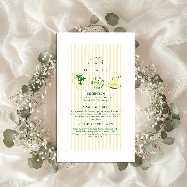 Yellow Italian Wedding Sketch Enclosure Card (Creator Uploaded)