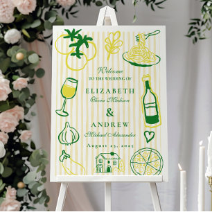 Yellow Italian Wedding Sketch Foam Board